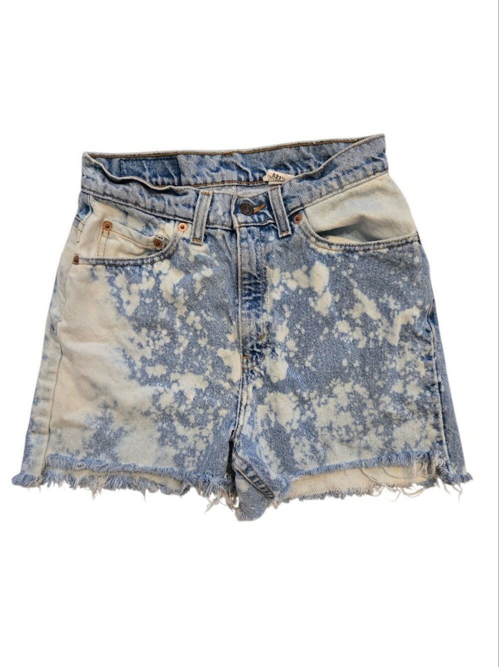 Levi's Vintage 90's Acid Wash Blue and White Denim Cutoff Shorts